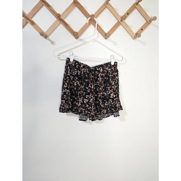 Abercrombie & Fitch Black Floral Ruffle Shorts - Size S - Picture 1 of 6